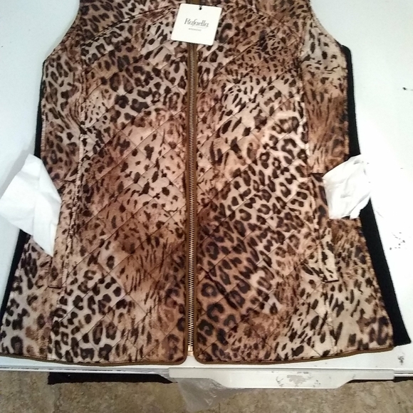 QUILTED Cheetah Lined Vest Size S/Petite - Picture 6 of 9